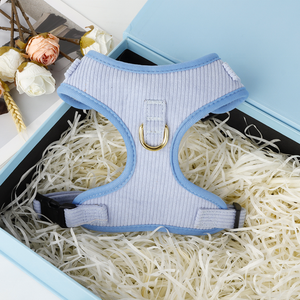 Arnés Ecológico de Pana para Perro, Logotipo Personalizado, Chaleco Ajustable Antitirones, Arnés de Malla Transpirable de Terciopelo - Product Image 1