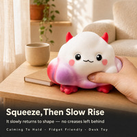 Jouet Squishy Nuage Mignon Diable, Jouet Anti-Stress Doux à Presser, Couleur Dégradée, Jouet de Décompression pour Enfants, Cadeau