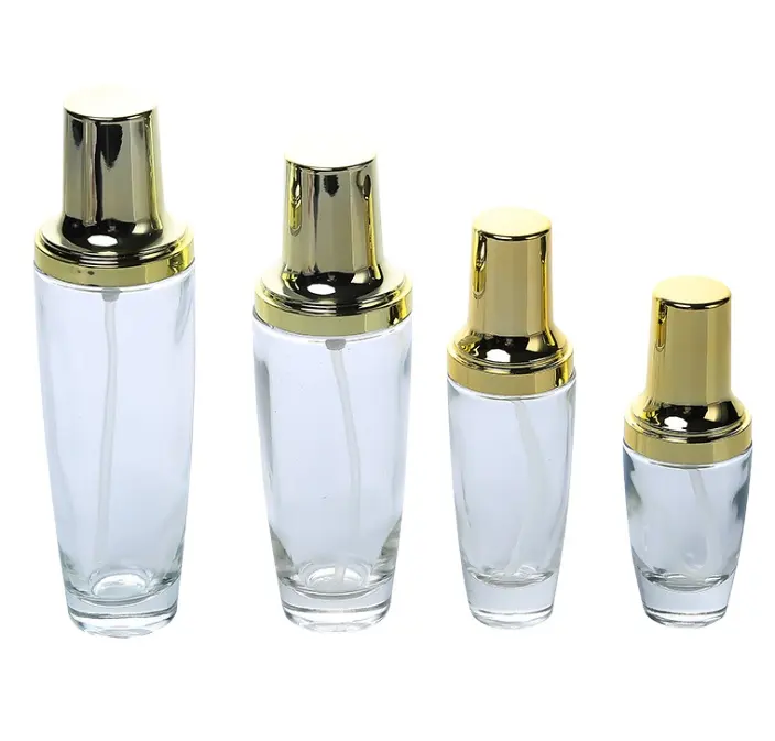 perfume crystal glass bottle 100ml with gold pump sprayer cap