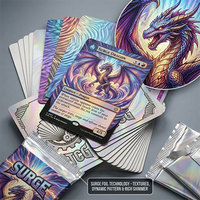 COLORWAY Yeni Ön Satış 350gsm A3*20 SURGE FOIL Gri Özlü RC Mürekkep Püskürtmeli Karton 385mik Çift Taraflı Baskıya Uygun TCG Oyun Kartları Kağıdı