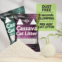 Litière pour chat en manioc, la plus vendue, OEM/ODM, grise, hautement absorbante, écologique, anti-odeur, agglomérante puissante, personnalisable