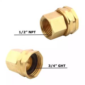 Schwenk verbinder aus Messing 3/4 Umdrehung 1/2-14NPT Gartens ch lauch anschluss Kupferstecker-Buchsen adapter - Product Image 1