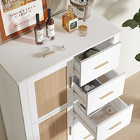 Commode à cinq tiroirs en bois au design épuré pour chambre à coucher, meuble de rangement simple pour chambre, commode de rangement à tiroirs pour salon