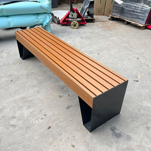 Banc d'extérieur de la meilleure qualité Banc en bois massif Cadre en métal Mobilier public Banc de patio Parc Jardin Utilisation - Product Image 3