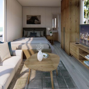 منزل متنقل من الهياكل الفولاذية مسبق الصنع بتصميم عصري رائج، فيلا خارجية مقاومة للماء، منزل خشبي متنقل - Product Image 2