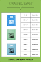 Sac de courses en plastique recyclable de haute qualité avec logo personnalisé, sac de transport à poignée découpée en LDPE/HDPE pour vêtements