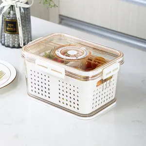 Halten Sie Beeren Obst Gemüse frisch Organizer Box luftdicht Kühlschrank Lebensmittel Vorrats behälter mit abnehmbarem Sieb