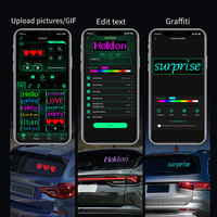 Panel de Matriz de Píxeles LED 96*20 para Coche DIY RGB con App y Control Remoto, Luz Indicadora de Ojo de Diablo Programable con Ojos Animados para Camión