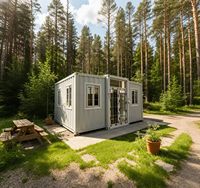 Maison préfabriquée légère à structure en acier extensible, robuste, portable, mobile, petite maison, pour le camping en plein air, les stations balnéaires, maison-conteneur