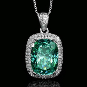 Minimalist Eco-friendly Copper Green 12*16-10*12mm Green Cubic Zirconia Necklace <b>Earrings</b> Ring Jewelry <b>Sets</b> for Women - Product Image 4