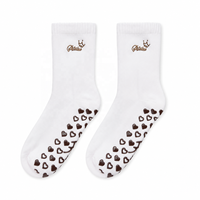 Chaussettes de sport en coton 100% avec logo brodé personnalisé - Antidérapantes, respirantes et antibactériennes pour le yoga et le pilates