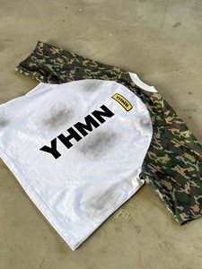 T-shirt <span class=keywords><strong>Homme</strong></span> Oversize Vintage <span class=keywords><strong>Streetwear</strong></span> en Coton Délavé de Haute Qualité, Coupe Boxy, Motif Camouflage, Épais, Court, pour l'Été - Product Image 3