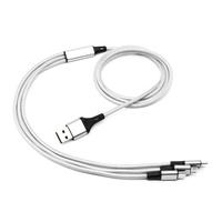 Câble de charge multi-ports USB Type-C 5-en-1 en nylon avec logo personnalisé, prix usine, pour cadeaux d'affaires et promotionnels