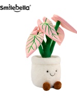 Boneka Mewah Calla Lily Merah Muda untuk BROS, Hadiah Ulang Tahun yang Menyenangkan, Buket Hiasan Tanaman Hijau