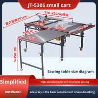 Scie à table horizontale pour le travail du bois, multifonctionnelle, pliable, sans poussière, précision, banc de travail mécanique à poussée-tirage