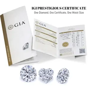 IGI GIA Certified DEF Color VVS VS 1ct 2ct 3ct Wholesale Lab Created Diamond Round HPHT CVD Lab Grown Diamond