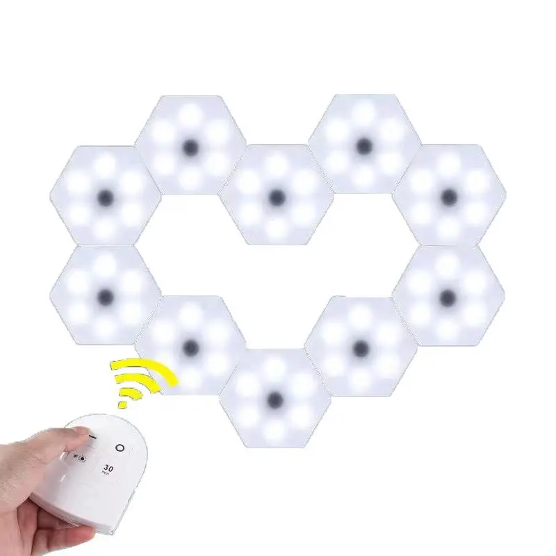 Wall Night Light 2021 Hottest 3/6Pack DIY Modular Smart Touch Sensitive Light Hexagonal Quantum LED Wall Geometry Assembly Honeycomb Night Light