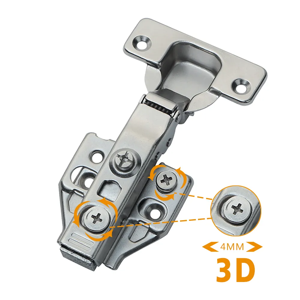 Furniture Hardware 3D Adjustable Hydraulic Hinges Soft Close Cold-rolled steel Kitchen Hardware 3D Hinge