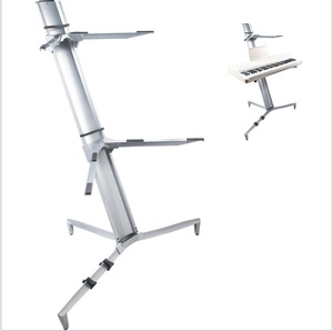 Soporte Universal <span class=keywords><strong>para</strong></span> <span class=keywords><strong>Teclado</strong></span> de Aleación de Aluminio, Soporte Doble <span class=keywords><strong>para</strong></span> <span class=keywords><strong>Teclado</strong></span> con Bolsa de Transporte - Product Image 2