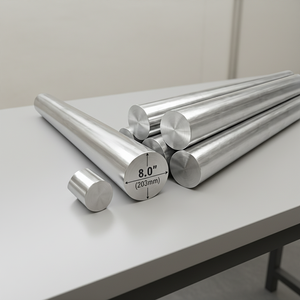 Barres d'aluminium série 6005, 8 pouces (203 mm), rondes, finition usinée, longueur 5800 mm, alliage homogénéisé haute résistance - Product Image 1