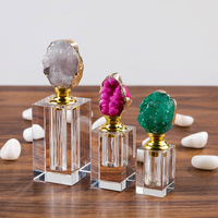 Flacon de parfum en cristal de luxe pour cadeau d'anniversaire de mariage, vide, avec pierre d'agate naturelle