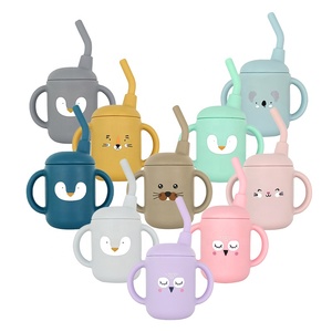 100% BPA Free ถ้วยซิลิโคนสำหรับเด็กทารกพร้อมฝาปราศจากสาร BPA ถ้วยสำหรับฝึกเด็กทารกถ้วยทำจากซิลิโคนพร้อมหลอด - Product Image 5