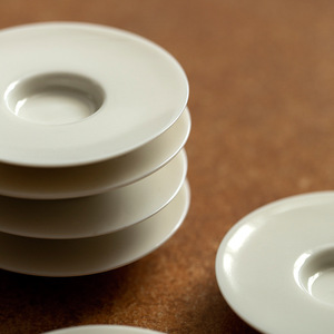 Apricot White Glaze <b>Ceramic</b> Coaster Porcelain Round Heat Insulating For Kung Fu Tea Set Tea Ceremony Accessories - Product Image 3