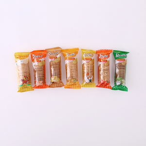 Vente en gros de 26g de biscuits ronds halal Biscuits croustillants délicieux avec des saveurs de crème et de chocolat Emballé dans un sac en vrac - Product Image 5