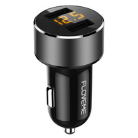 Ücretsiz kargo özel LOGO LED dijital mobil şarj evrensel 2 USB bağlantı noktası hızlı şarj elektronik sigara araba şarjı