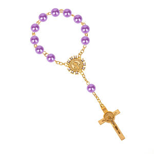 LC202403182 Ultima Moda Rosario per Bambini con Perle di Vetro, Gioielli Religiosi Cristiani Classici all'Ingrosso - Product Image 5