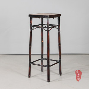 <b>Bamboo</b> Flower Stand Rectangular Lacquered Red <b>Bamboo</b> <b>Table</b> For Indoor Plant Display Storage Rack - Product Image 2