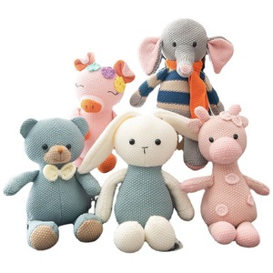 Peluche Colorato di Tendenza: <span class=keywords><strong>Orsetto</strong></span> e Coniglietto in Lana, Bambola di Pezza per Regalo di Compleanno per Ragazze, con Tecnica Lavata per Esposizione sul Letto - Product Image 4