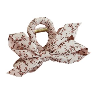 Korean style small floral fabric wrap-around crisscross hair <b>clip</b>, a popular and simple hair accessory for updos. - Product Image 5
