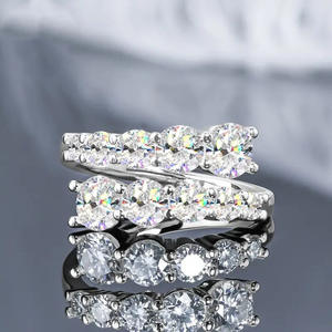 Anelli Eternity T0914 in Argento 925 con Diamanti Taglio Brillante Rotondo, Montatura a Griffe, Gioielli Raffinati Unisex per Fidanzamento - Product Image 2