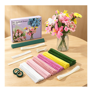 Kit de arte educativo DIY con limpiapipas de terciopelo de 10 mm para proyectos creativos y diseños decorativos de flores con limpiapipas - Product Image 4