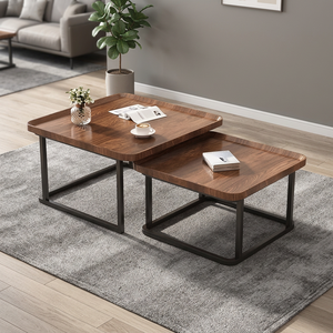 Juego de mesas de oficina apilables Sheeraz International, mesa de centro combinada para sala de estar, multifuncional, estilo nórdico moderno - Product Image 1