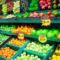 Stock Disponible Vente en Gros Étiquettes de Prix 9x7 cm Panneaux Publicitaires pour Fruits en Supermarché Affiches Promotionnelles en Papier