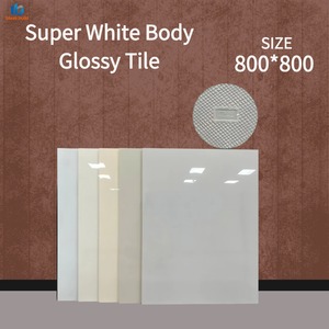Azulejo de Porcelana de Cuerpo Completo 800x800mm Fabricado en Guangdong, Color Sólido Gris Leche, Acabado Espejo de Lujo Ligero, para Suelo y Pared, Ideal para Villas Modernas - Product Image 2