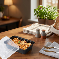 Contenants alimentaires rectangulaires jetables en PP de 750 ml sans BPA, boîtes de préparation de repas hermétiques, adaptées au congélateur pour la préparation des aliments