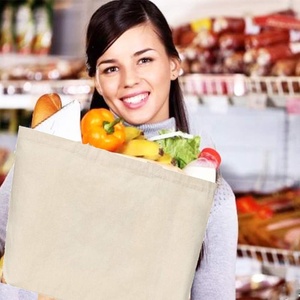 Sacs fourre-tout en <span class=keywords><strong>toile</strong></span> de coton réutilisables en gros pour supermarchés, marchés aux producteurs, sacs d'épicerie écologiques quotidiens avec poignées - Product Image 5