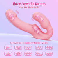 Drei-Motoren-Sexspielzeug für Schwule/Lesben, Flüssigsilikon-Dildo-Vibrator, tragbarer Slip-Vibrator, Klitoris-Stimulator, Höhepunkt-Analmassagegerät