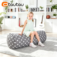 Housse de pouf de rangement pour jouets OTAUTAU DD192 en toile de coton épaisse, sans rembourrage inclus