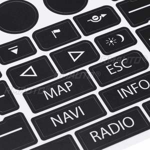 8 pegatinas de reparación para botones desgastados de interruptores de volante, ventanas y faros de coche para VW Volkswagen Touareg 2004-2009 - Product Image 4