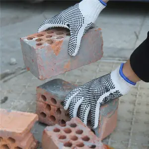 Double Side PVC Dots BBQ Construction Garden Painter Non-slip Grip Dotted String Gloves Work Safety Mechanic Cotton Knit Glove