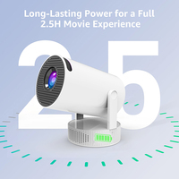 Mini Projecteur Rechargeable HY300 Pro+ avec Batterie, Android 11, Vidéo 4K, Projecteur LED Intelligent Portable d'Extérieur