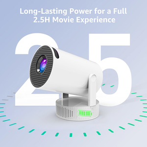 Pil ile şarj edilebilir HY300 Pro + Mini projektör Powered Android 11 4k Video LED projektör akıllı taşınabilir açık projektör - Product Image 4