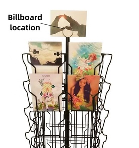 <span class=keywords><strong>Librairie</strong></span> personnalisée sur pied Carnet de notes comiques Magazine Carte cadeau de voeux Carte postale CD Fil métallique Présentoir sur pied Support - Product Image 3