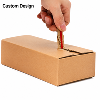 Boîte pliante en carton ondulé kraft naturel avec fond auto-scellant, fermeture à fente et bande de déchirement, auto-scellante avec fermeture éclair, vente en gros