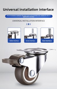 Rodízio Giratório Silencioso Universal de Borracha TPR Macia de 2 e 4 Polegadas, Rodízios Invisíveis Planos de PP para Banheiro e Sala de Estar - Product Image 3