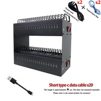 Boîtier de connexion USB 2.0/3.0 pour 40 appareils mobiles, concentrateur USB pour téléphones Android avec câbles USB-C